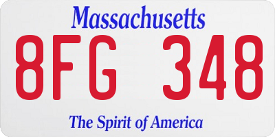 MA license plate 8FG348