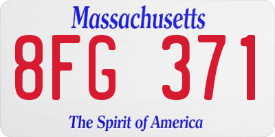 MA license plate 8FG371