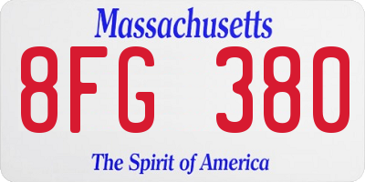 MA license plate 8FG380