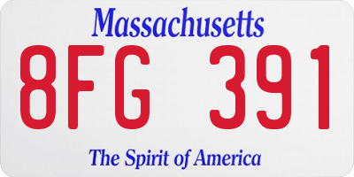MA license plate 8FG391
