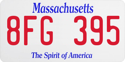 MA license plate 8FG395