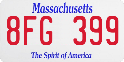 MA license plate 8FG399