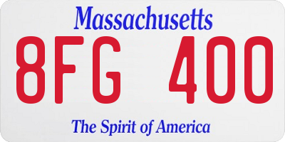 MA license plate 8FG400