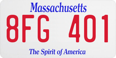MA license plate 8FG401