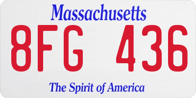 MA license plate 8FG436