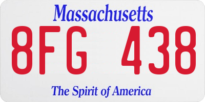 MA license plate 8FG438