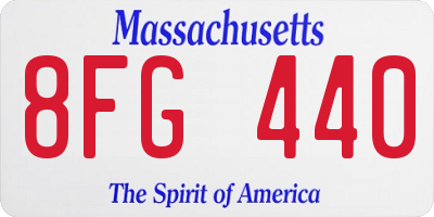 MA license plate 8FG440