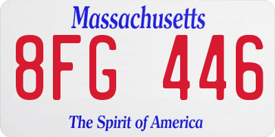 MA license plate 8FG446