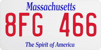 MA license plate 8FG466
