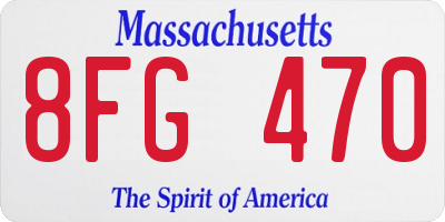 MA license plate 8FG470