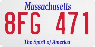 MA license plate 8FG471