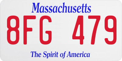 MA license plate 8FG479
