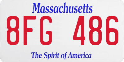 MA license plate 8FG486