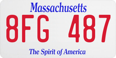 MA license plate 8FG487