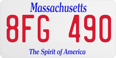 MA license plate 8FG490