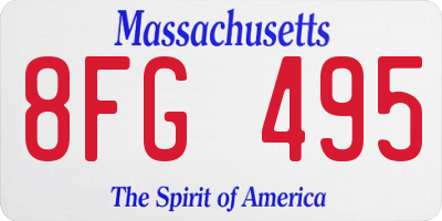 MA license plate 8FG495