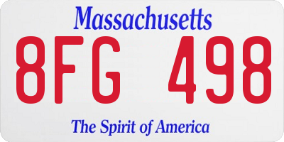 MA license plate 8FG498