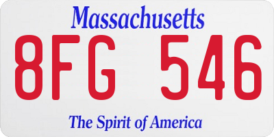 MA license plate 8FG546