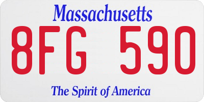 MA license plate 8FG590