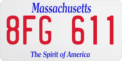 MA license plate 8FG611