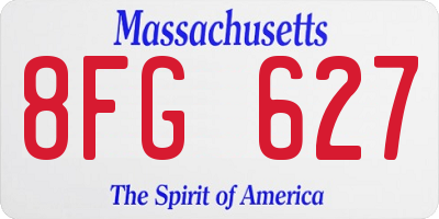 MA license plate 8FG627