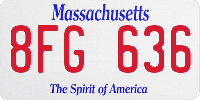 MA license plate 8FG636