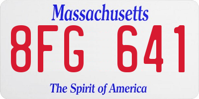 MA license plate 8FG641