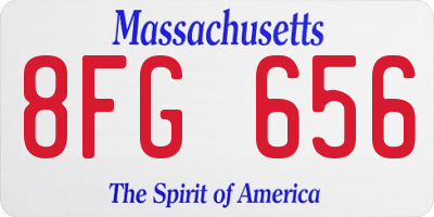 MA license plate 8FG656