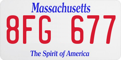 MA license plate 8FG677