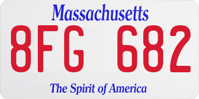 MA license plate 8FG682