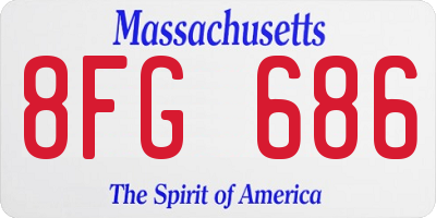 MA license plate 8FG686