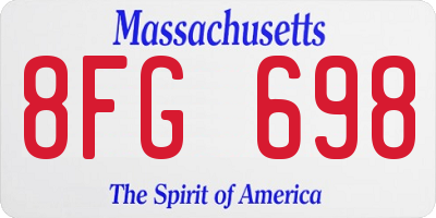 MA license plate 8FG698