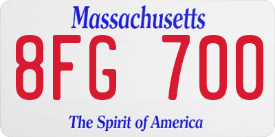 MA license plate 8FG700