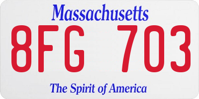 MA license plate 8FG703