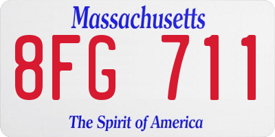 MA license plate 8FG711
