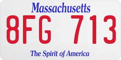 MA license plate 8FG713