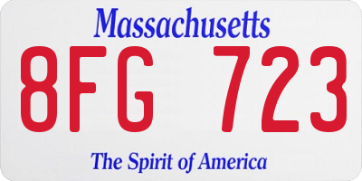 MA license plate 8FG723
