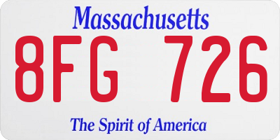 MA license plate 8FG726