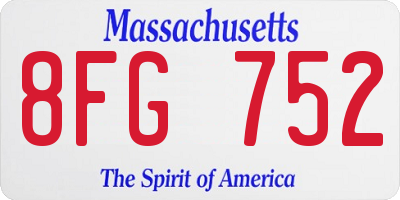 MA license plate 8FG752