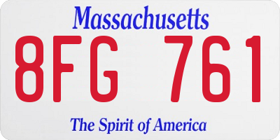 MA license plate 8FG761