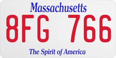 MA license plate 8FG766