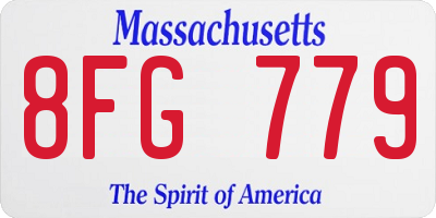 MA license plate 8FG779