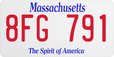 MA license plate 8FG791