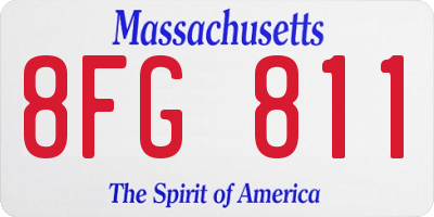MA license plate 8FG811