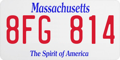 MA license plate 8FG814