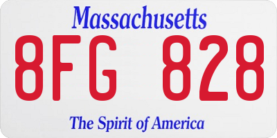 MA license plate 8FG828