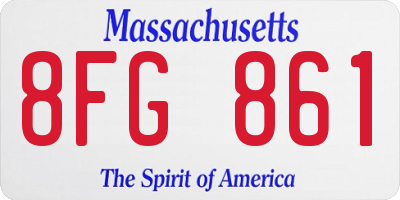 MA license plate 8FG861
