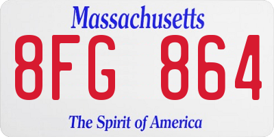 MA license plate 8FG864