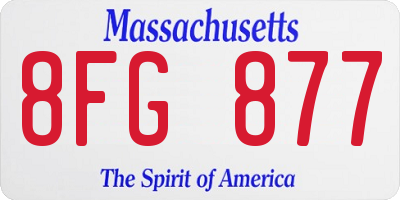 MA license plate 8FG877