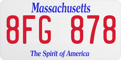 MA license plate 8FG878